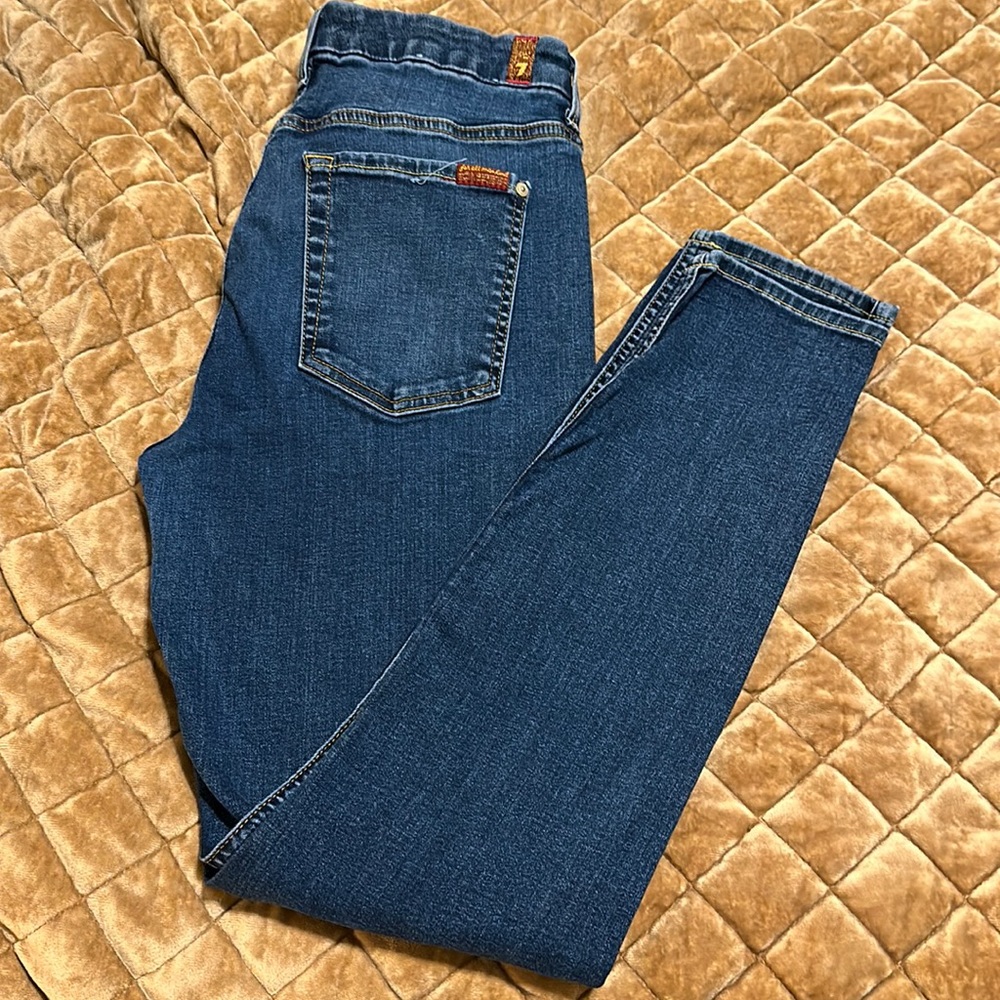 7 for All Mankind High Waist Ankle Skinny Size 31